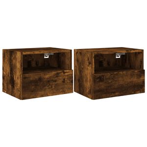 vidaXL Meubles TV muraux 2 pcs ch&ecirc;ne fum&eacute; 40x30x30cm bois d'ing&eacute;nierie