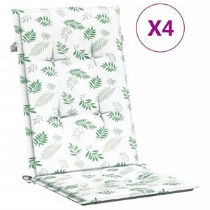 vidaXL Coussins de chaise &agrave; dossier haut lot de 4 mod&egrave;le de feuille
