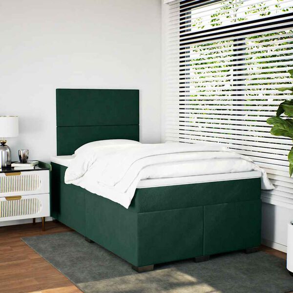 vidaXL Sommier &agrave; lattes de lit avec matelas vert fonc&eacute; 120x190 cm