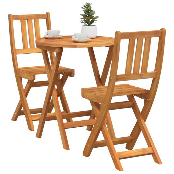 vidaXL Ensemble bistrot 3 pcs Marron Bois d'acacia massif