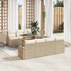 vidaXL Ensemble de canapé de jardin 8 pcs Beige Poly rotin