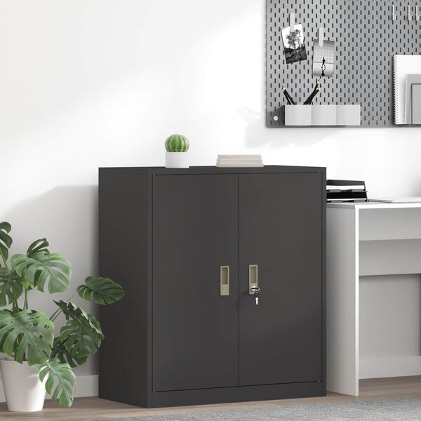 vidaXL Armoire de rangement Noir 80 x 40 x 90 cm Acier
