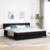 vidaXL Lit &agrave; ressorts avec matelas Noir 200 x 200 cm Polyester