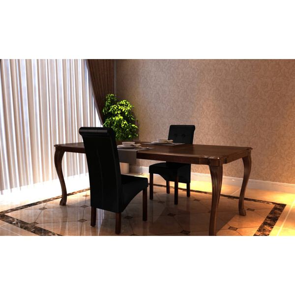 vidaXL Chaises &agrave; manger lot de 2 noir similicuir