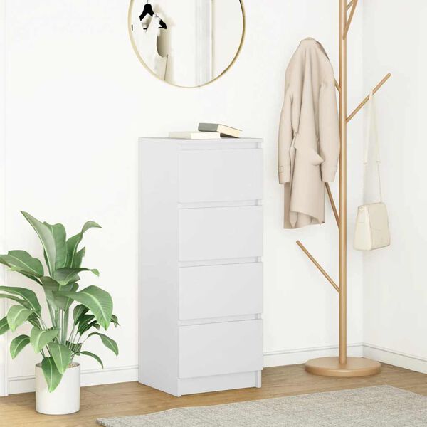 vidaXL Buffet blanc 37,5x35x99 cm bois d'ing&eacute;nierie