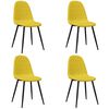 vidaXL Chaises &agrave; manger lot de 4 Jaune moutarde Velours