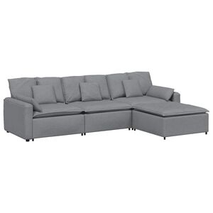 vidaXL Canap&eacute; modulable avec repose-pieds et coussins gris clair