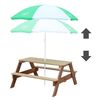 Axi House Table Picnic Nick Brun avec Parasol Vert Blanc