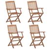 vidaXL Chaises pliables de jardin lot de 4 avec coussins Bois d'acacia