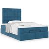 vidaXL Cadre de lit ottoman avec matelas bleu foncé 120x200 cm velours
