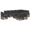 vidaXL Ensemble de canap&eacute; de jardin 11 pcs Gris polyrotin