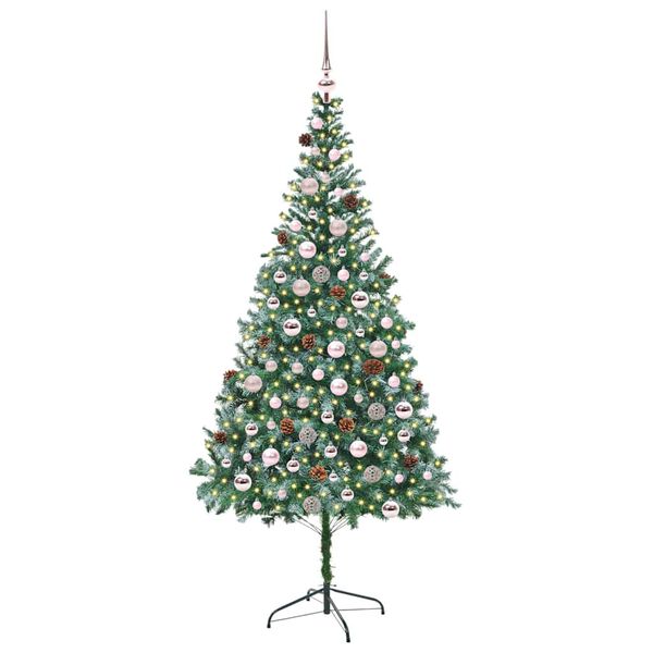vidaXL Sapin de No&euml;l artificiel avec 300 LED Vert 210 cm PVC et Acier