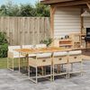 vidaXL Ensemble &agrave; manger de jardin et coussins 7 pcs beige poly rotin