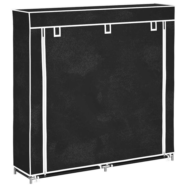 vidaXL Armoire &agrave; chaussures avec housse 115 x 28 x 110cm Tissu Noir