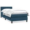 vidaXL Sommier &agrave; lattes de lit et matelas bleu fonc&eacute; 90x210 cm velours