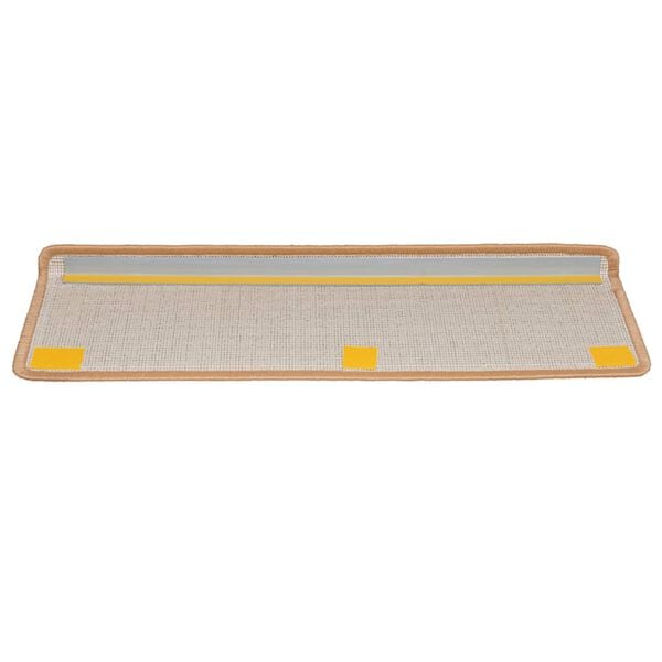 vidaXL Tapis d'escalier 20 pi&egrave;ces 65 x 21 x 4 cm Beige Bord rectangulaire