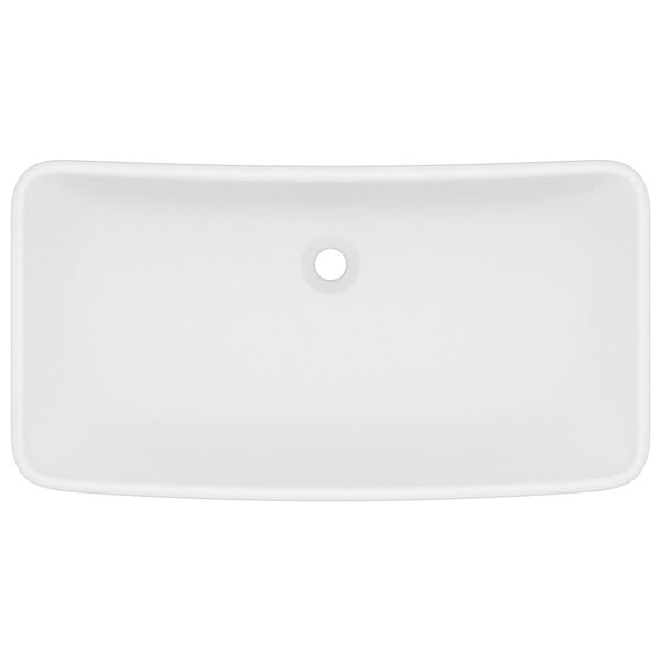 vidaXL Lavabo de luxe rectangulaire Blanc mat 71x38 cm C&eacute;ramique