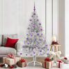 vidaXL Sapin de No&euml;l artificiel pr&eacute;-&eacute;clair&eacute; Argent 180 cm PET