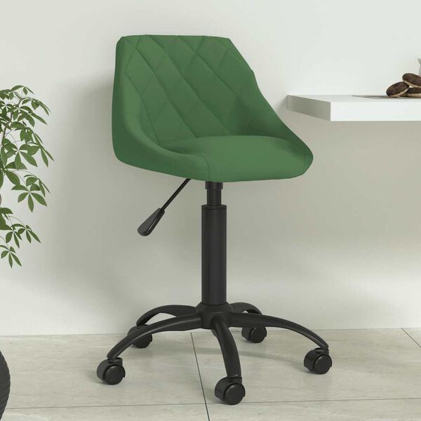 vidaXL Chaise de salle à manger Vert foncé Velours