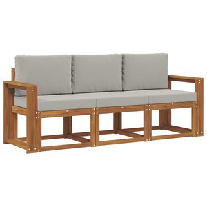 vidaXL Ensemble de canap&eacute;s d'ext&eacute;rieur 3 pcs Gris Naturel et Clair