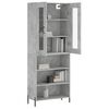 vidaXL Buffet haut Gris b&eacute;ton 69,5x34x180 cm Bois d'ing&eacute;nierie