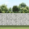 vidaXL Lits sur&eacute;lev&eacute;s en gabion 3 pcs 30x30x100 cm Fer