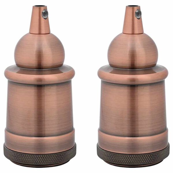vidaXL Douilles de lampe 2 pcs bronze rouge E27
