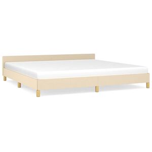 vidaXL Cadre de lit sans matelas cr&egrave;me 200x200 cm tissu