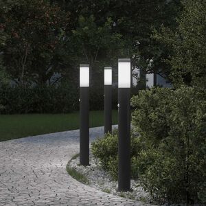 vidaXL Bornes lumineuses avec d&eacute;tecteur lot de 3 80 cm IP44