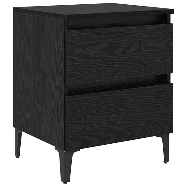 vidaXL Cabinet de chevet Ch&ecirc;ne noir 40 x 35 x 50 cm Bois d'ing&eacute;nierie