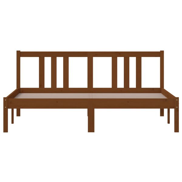 vidaXL Cadre de lit sans matelas marron miel bois massif 150x200 cm