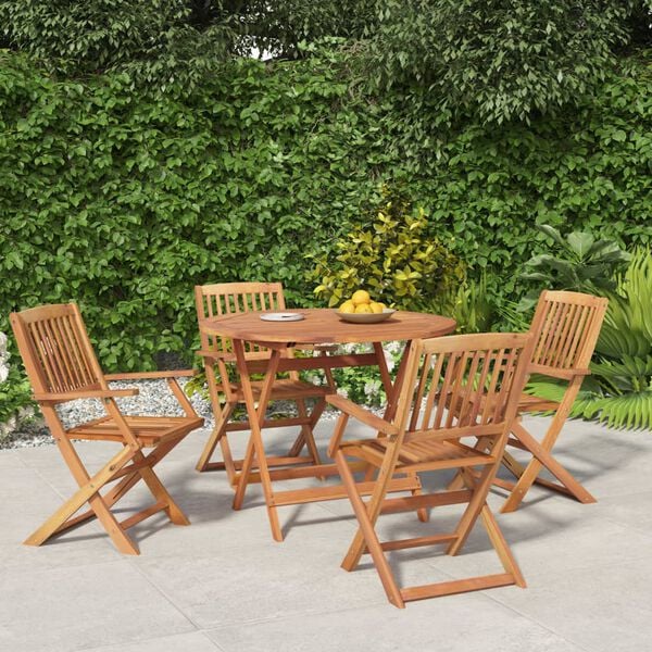 vidaXL Ensemble &agrave; manger de jardin 5 pcs Bois d'acacia solide