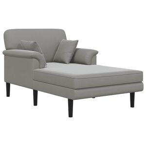 vidaXL Chaise longue Gris clair Velours