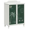 vidaXL Cabinet avec deux portes et fa&ccedil;ade en tableau noir ROROS Blanc