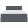 vidaXL Lit avec rangement et LED Gris fonc&eacute; 140 x 200 cm Velours