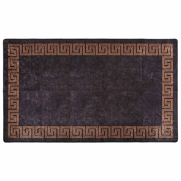 vidaXL Tapis lavable antid&eacute;rapant 190x300 cm noir et dor&eacute;
