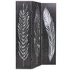 vidaXL Cloison de séparation pliable 120 x 170 cm Plumes Noir et blanc