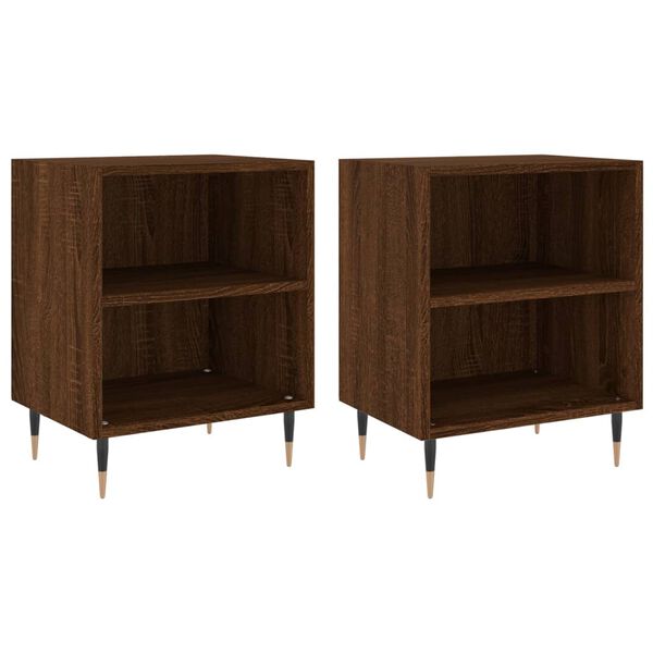 vidaXL Tables de chevet 2pcs chêne marron 40x30x50cm bois d'ingénierie