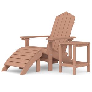 vidaXL Chaise de jardin Adirondack repose-pied table PEHD Marron