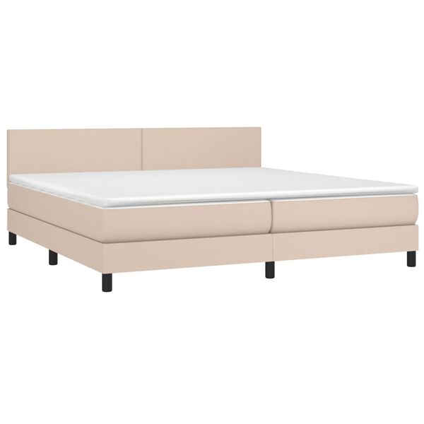vidaXL Sommier &agrave; lattes de lit avec matelas LED Cappuccino 200x200 cm