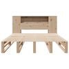 vidaXL Lit biblioth&egrave;que sans matelas 140x200 cm bois massif