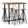 vidaXL Ensemble de bar 5 pcs Bois de r&eacute;cup&eacute;ration massif