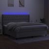 vidaXL Sommier &agrave; lattes de lit matelas LED Gris clair 200x200 cm Tissu