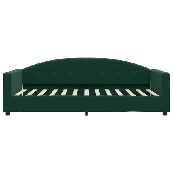 vidaXL Lit de repos sans matelas vert fonc&eacute; 90x200 cm velours