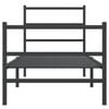 vidaXL Cadre de lit m&eacute;tal sans matelas avec pied de lit noir 75x190 cm