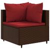 vidaXL Salon de jardin 5 pcs avec coussins Marron Résine tressée