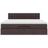 VidaXL Cadre de lit ottoman avec matelas marron fonc&eacute; 200x200 cm tissu
