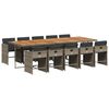 vidaXL Ensemble &agrave; manger de jardin 11pcs avec coussins gris poly rotin