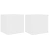 vidaXL Meubles TV muraux avec lumi&egrave;res LED 2 pcs blanc 40,5x35x40 cm
