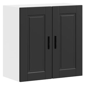 vidaXL Armoire murale de cuisine Porto noir bois d'ing&eacute;nierie